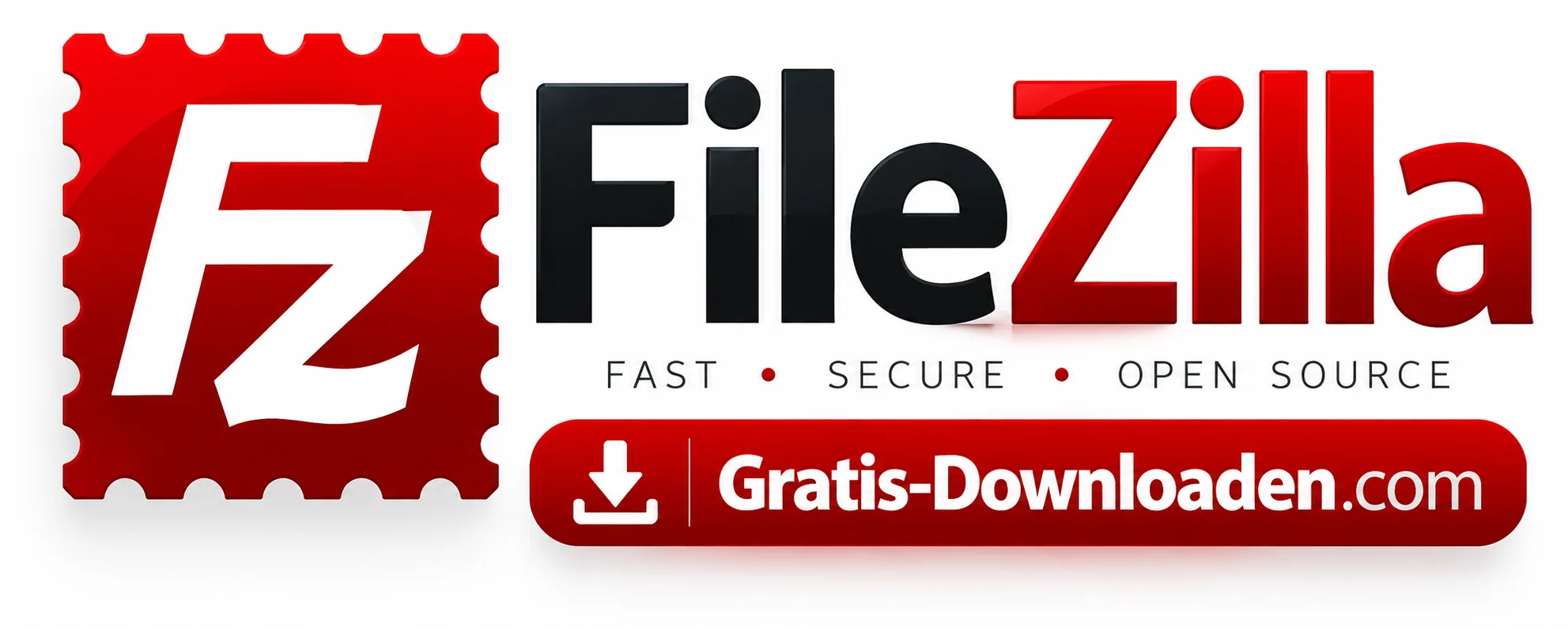 Logo van FileZilla, gratis ftp-client