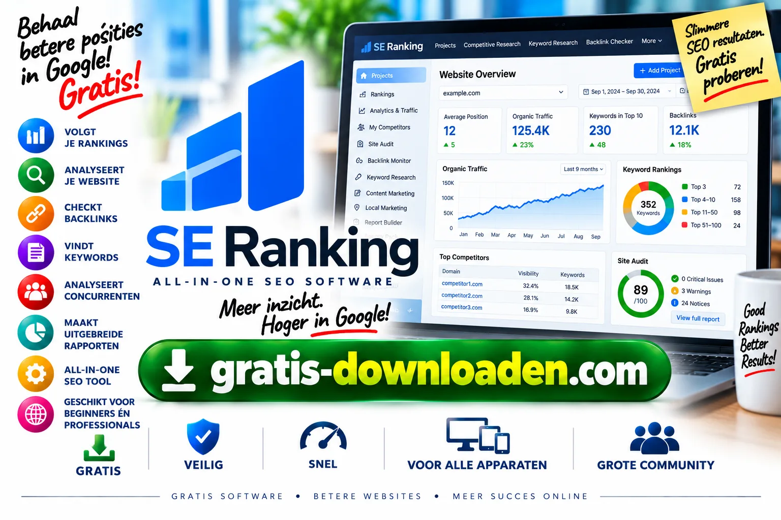 Logo van SE Ranking, gratis seo-tool (online)